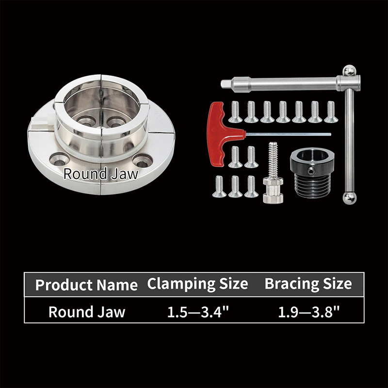 BowLift | Wood Lathe Chuck Set 4 Inch,Nickel Plated Self-Centering 4 Jaw Wood Turning Chuck, 3/4"x16TPI Adapter