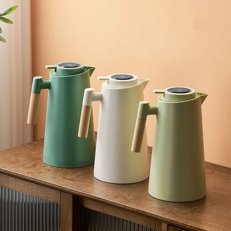 BowLift | Double-walled Thermos Flask with Temperature Display and Wooden Handle