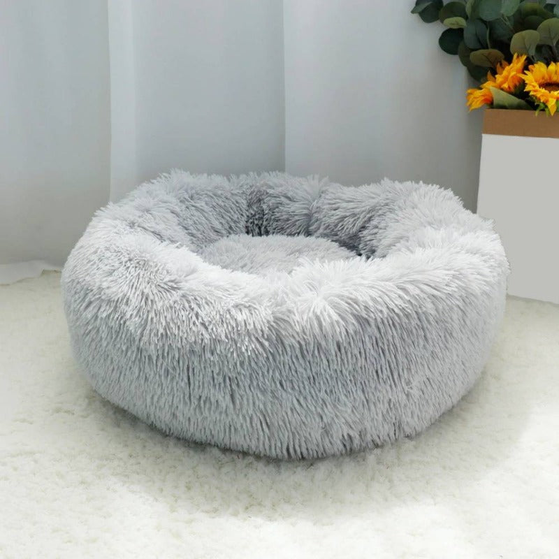 BowLift | Beef Plush Calming Donut Dog Bed for Small to Large Dogs
