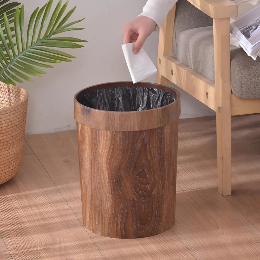 BowLift | LignoBin – Scandinavian Style Wooden-Effect Waste Bin (8L)
