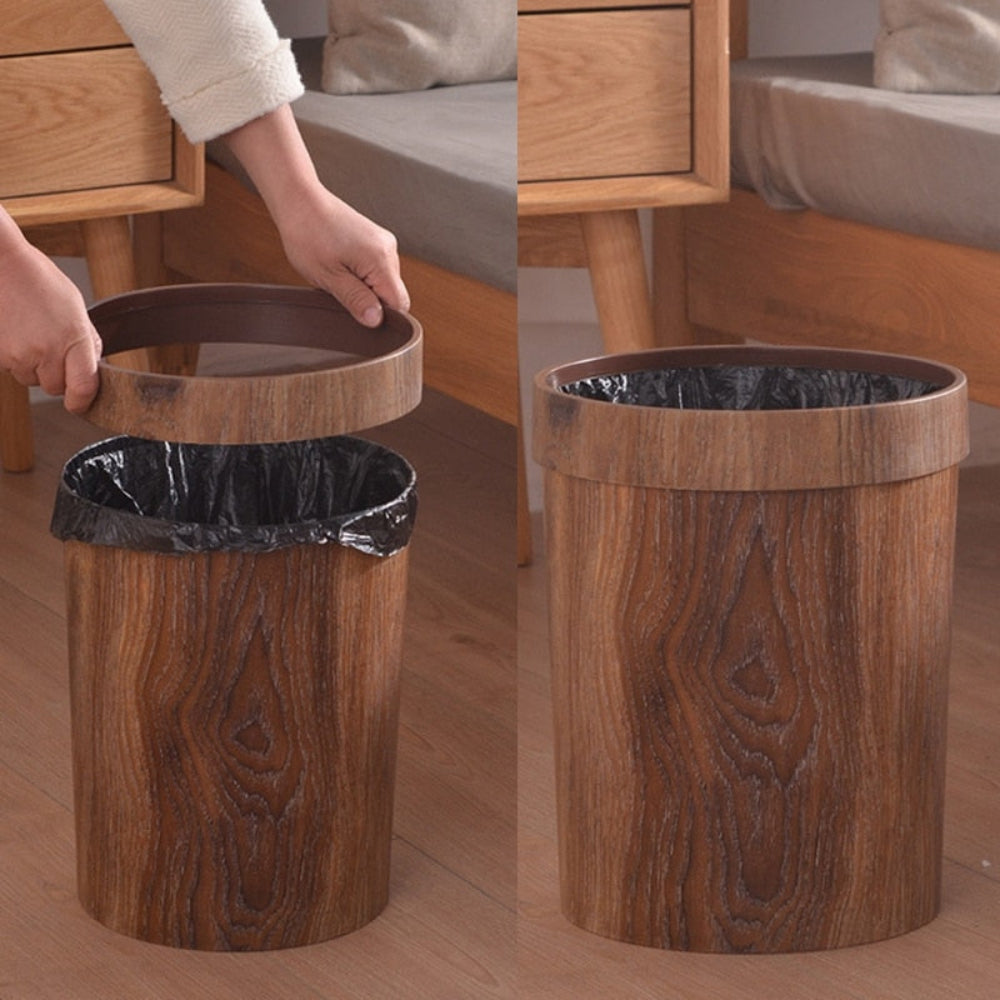 BowLift | LignoBin – Scandinavian Style Wooden-Effect Waste Bin (8L)