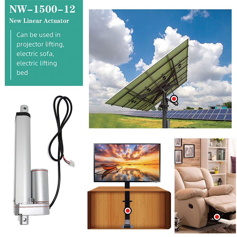 BowLift | Linear Actuator,Heavy Duty 330lbs Solar Tracker Linear Actuator Multi-Function,with Mounting Bracket and IP54 Protection(12V, 12")