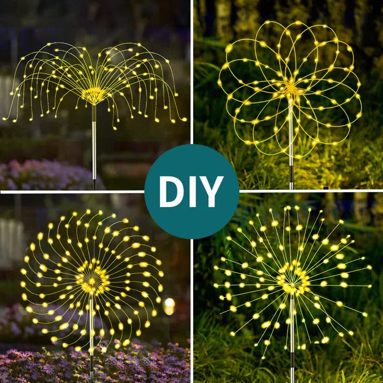 BowLift | 4 Piece Solar Firework Garden Lights - Weatherproof LED Decorative Lighting, Solar Energy for Garden and Patio