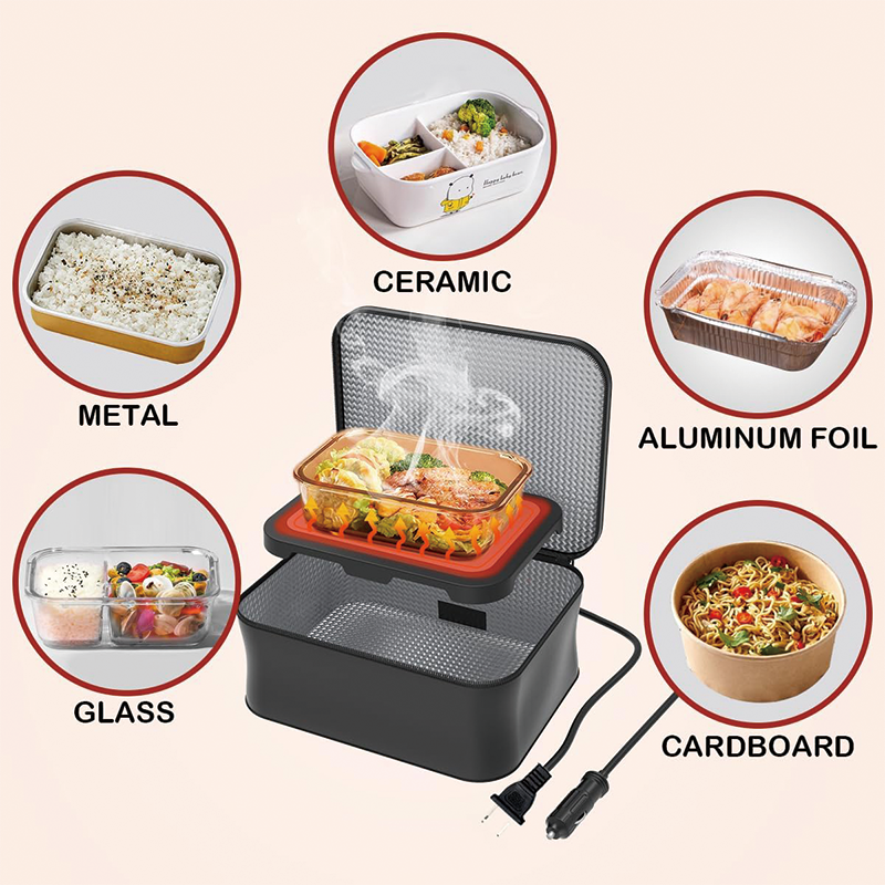 BowLift | 12V /110V Electric Home/Office Food Warmer, Lunch Box Personal Food Warmer Microwave Heated Lunch Box, Portable Oven for Office/Home/Truck/Outdoor