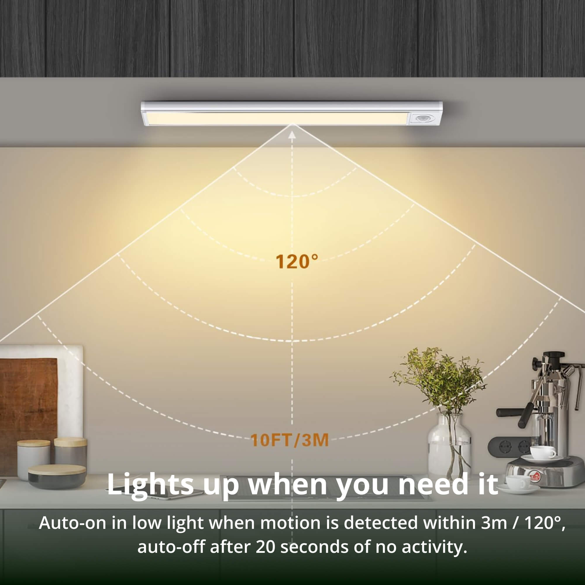 BowLift | Magnetic Motion Sensor Light | Modern Silver Design, USB Rechargeable & Easy-to-Mount for Home Safety and Ambiance