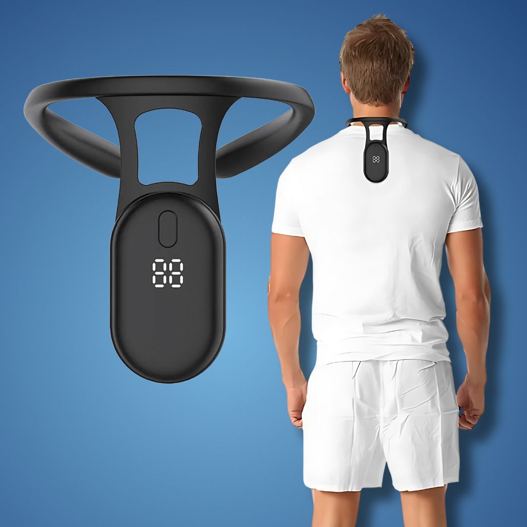 BowLift | Cervical Spine Traction Neck Support for Posture Correction | Adjustable Neck and Back Posture Corrector | Spine Alignment and Relief | Real Time feedback