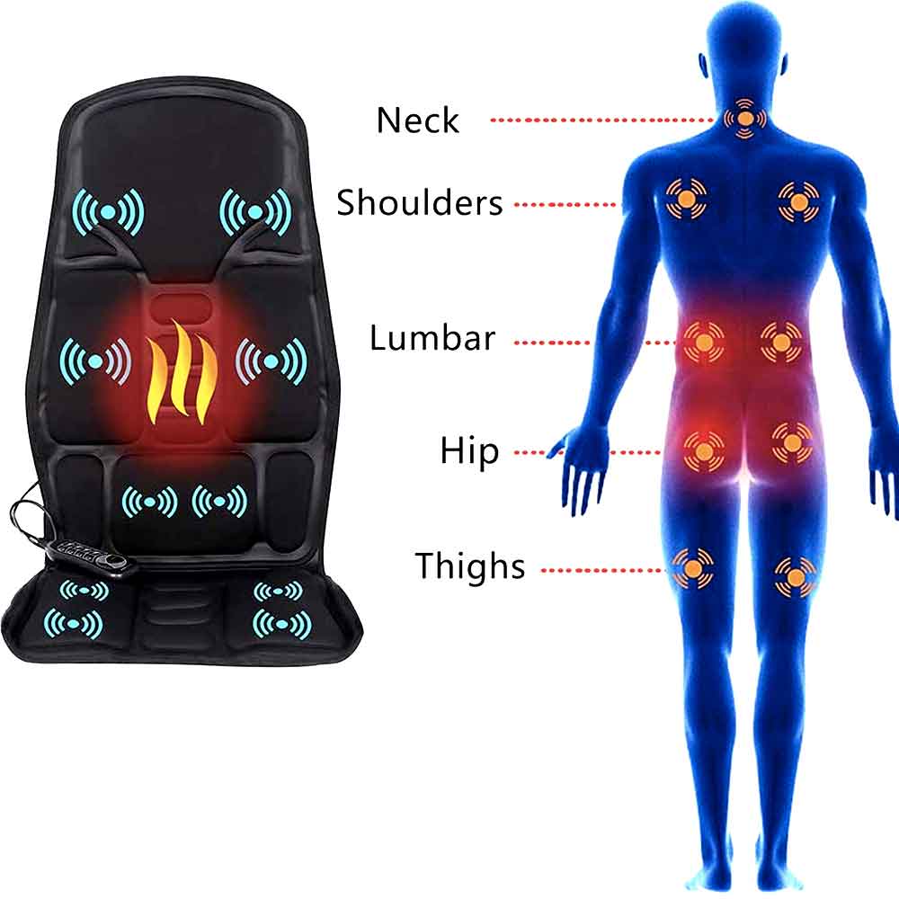 BowLift | Fashion massage chair pad with heated neck pillow for car and home