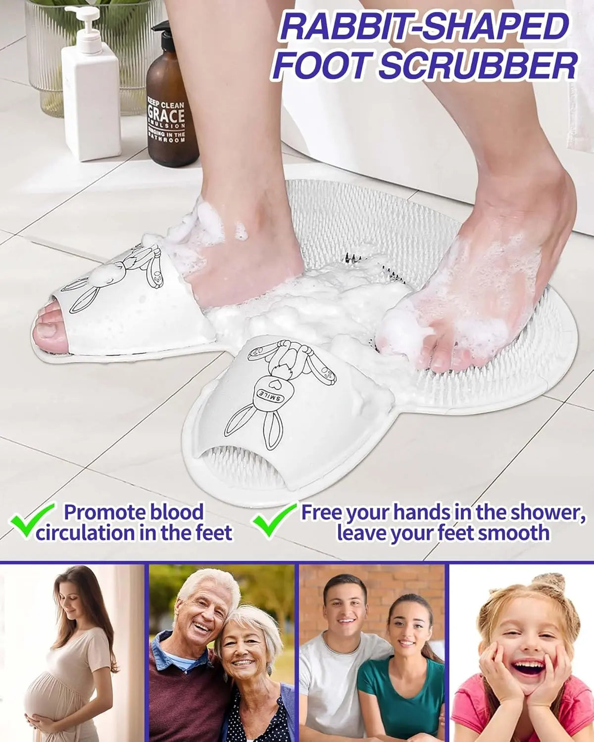 BowLift | Massage foot mat in rabbit shape – Promotes circulation & smooth foot skin