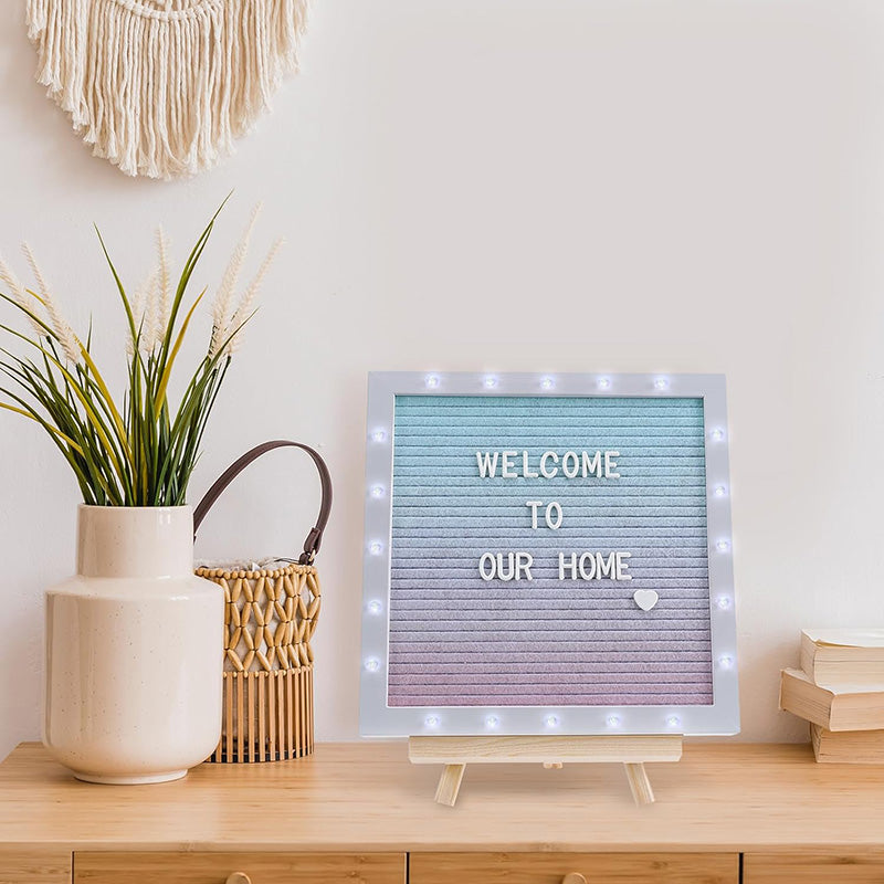 BowLift | 10in × 10in Message Board LED Gradient Felt Letter Board Sign Lights for Valentine's Day Birthday Gifts Baby Showers Wedding Party Decor