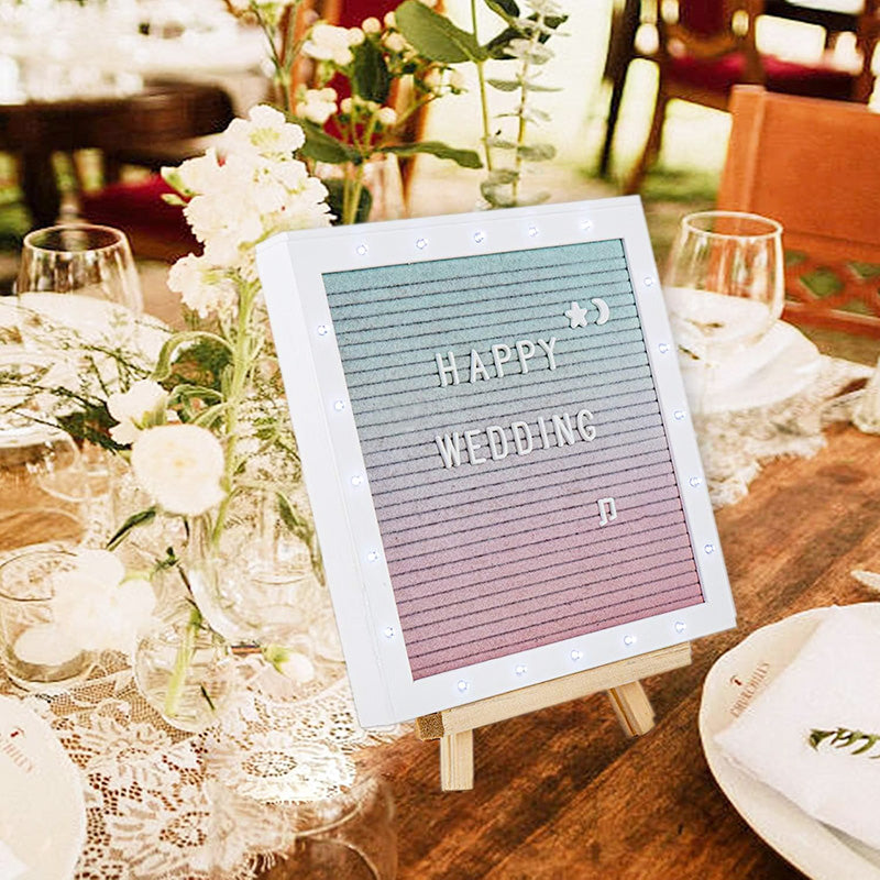 BowLift | 10in × 10in Message Board LED Gradient Felt Letter Board Sign Lights for Valentine's Day Birthday Gifts Baby Showers Wedding Party Decor