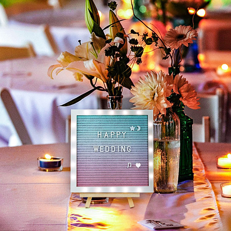 BowLift | 10in × 10in Message Board LED Gradient Felt Letter Board Sign Lights for Valentine's Day Birthday Gifts Baby Showers Wedding Party Decor