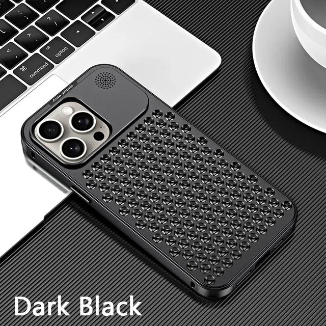 BowLift | Breathable Perfume Aluminum alloy Heat Dissipation Phone Case For iPhone 12 13 14 15 Pro Max Plus Detachable Cover