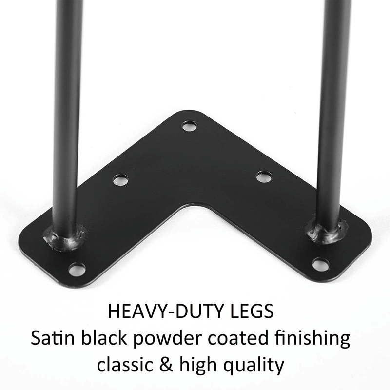 BowLift | 16" Satin Black Hairpin Coffee Table Legs,Furniture Legs Solid Metal Heavy Duty Dining Table Legs Modern(Set of 4)