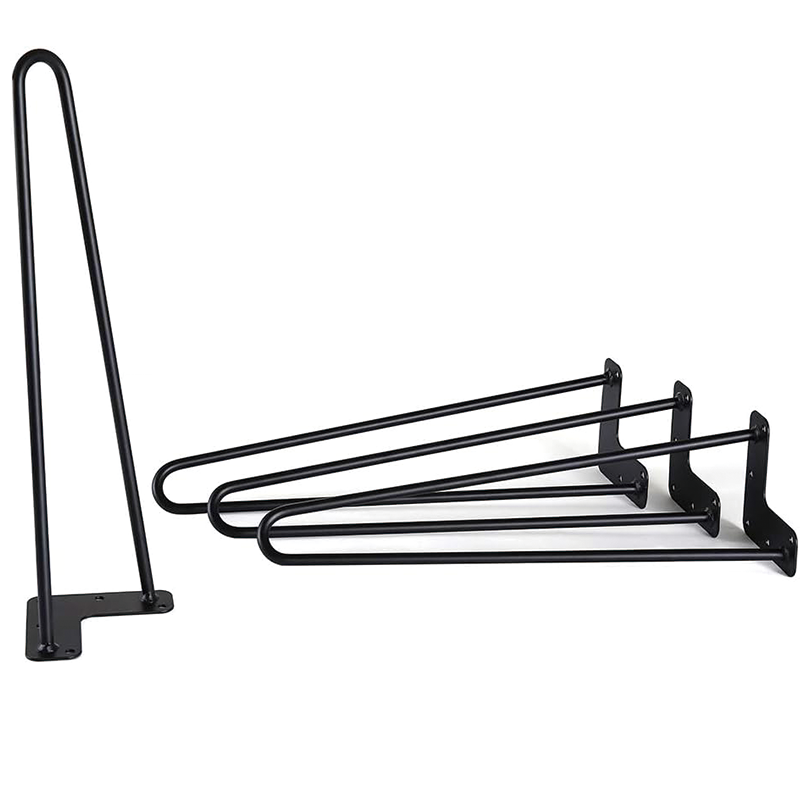 BowLift | 16" Satin Black Hairpin Coffee Table Legs,Furniture Legs Solid Metal Heavy Duty Dining Table Legs Modern(Set of 4)