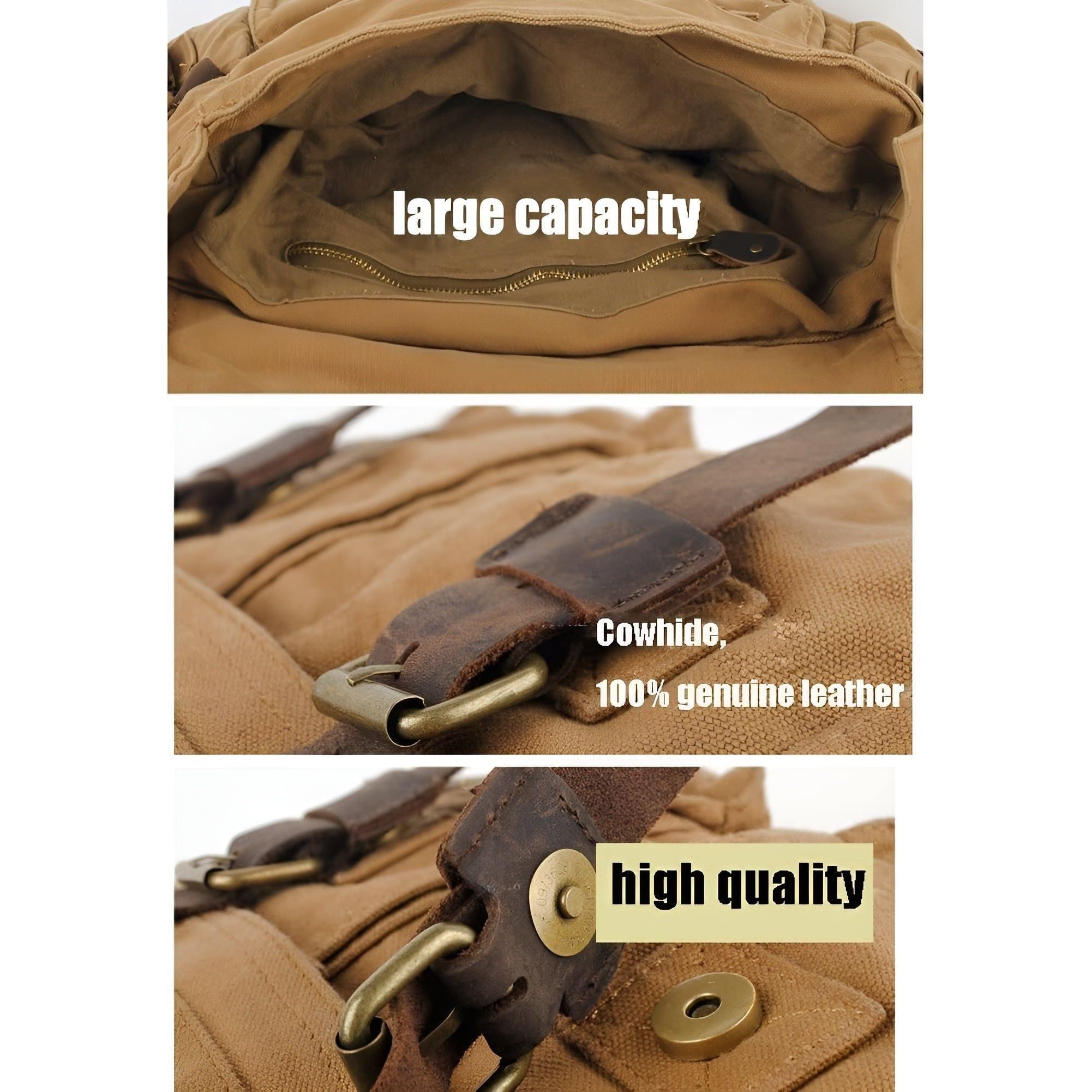 BowLift | Michael Bag – Vintage Canvas Messenger Bag for Men with Leather Accents