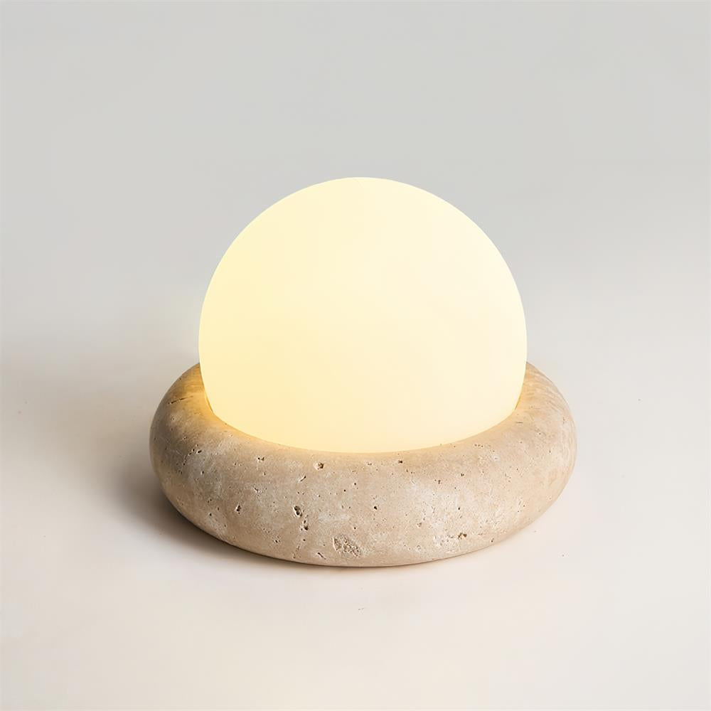 BowLift | Travertine Table Lamp