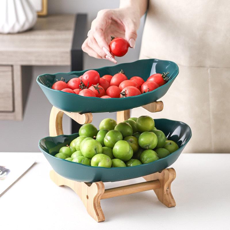 BowLift | BambuNest – Modern Bamboo Fruit Basket with Removable Trays & Multi-Tier Design