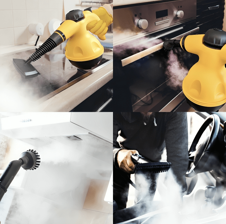 BowLift | Chemical-free steam cleaner with 8 attachments for household, clothes & windows