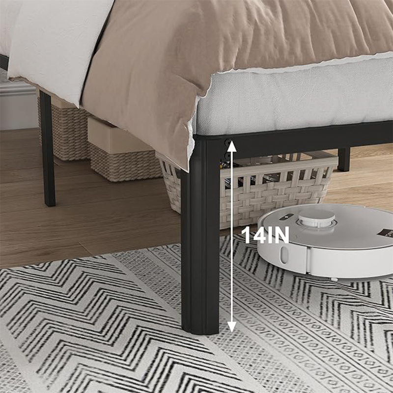 BowLift | 14 Inch Twin Bed Frame,No Box Spring Needed,Heavy Duty Metal Platform Twin Size Bed Frames Space Under Double Basic Steel Slats Platform,Easy Assembly, Noise Free