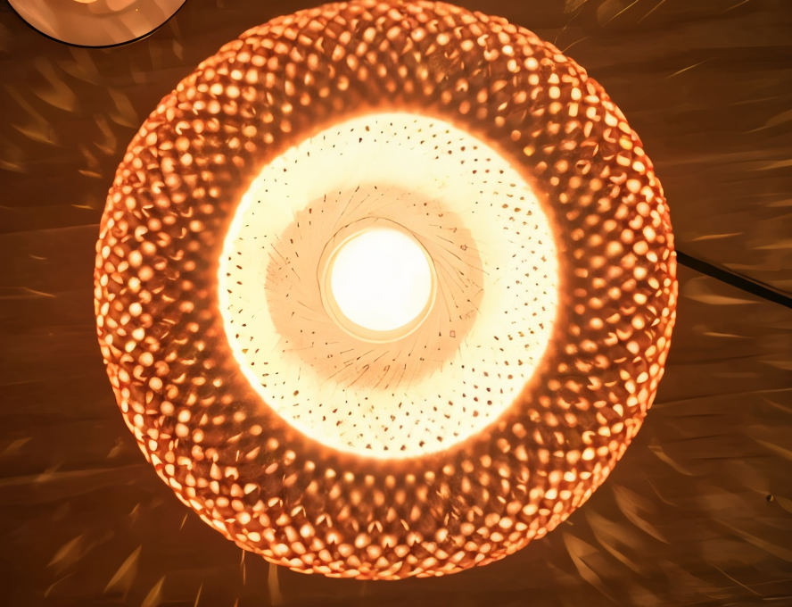 BowLift | NatureHue – Vintage Bamboo Table Lamp – Creative Woven Rattan Desk Light