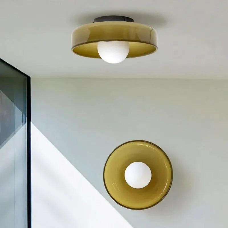 BowLift | GLASSGLOW CEILING LIGHT – Scandinavian ceiling lamp made of glass for a warm & minimalist living ambience