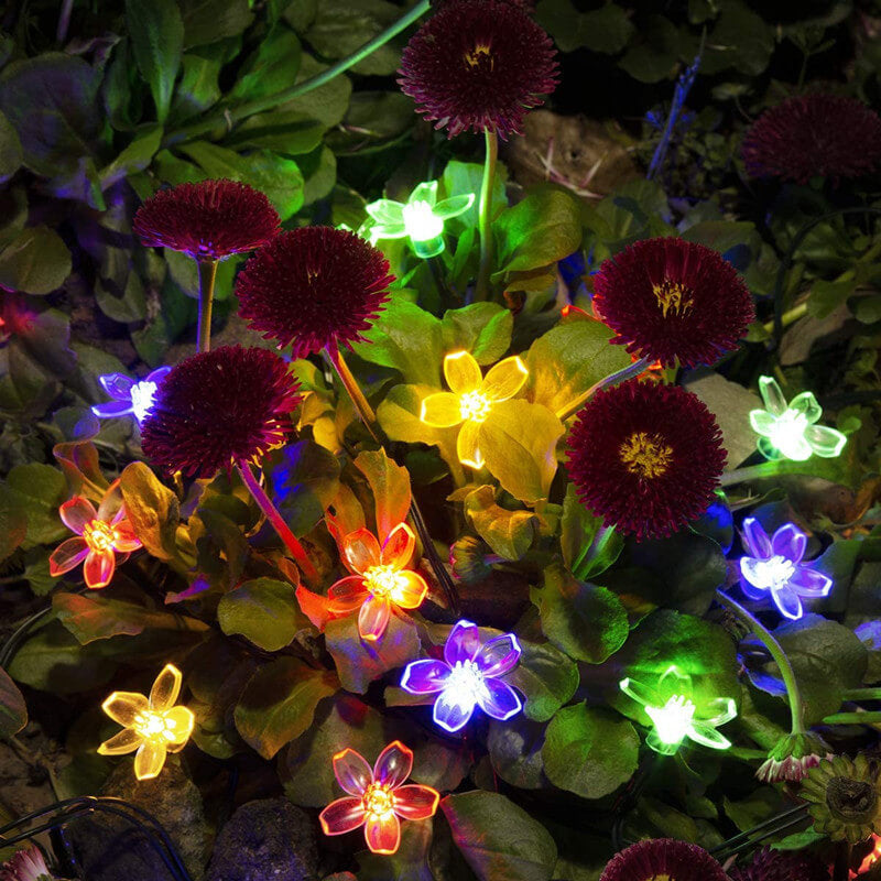 BowLift | LED Solar Sakura String Lights Waterproof Outdoor Fairy Flower Lights