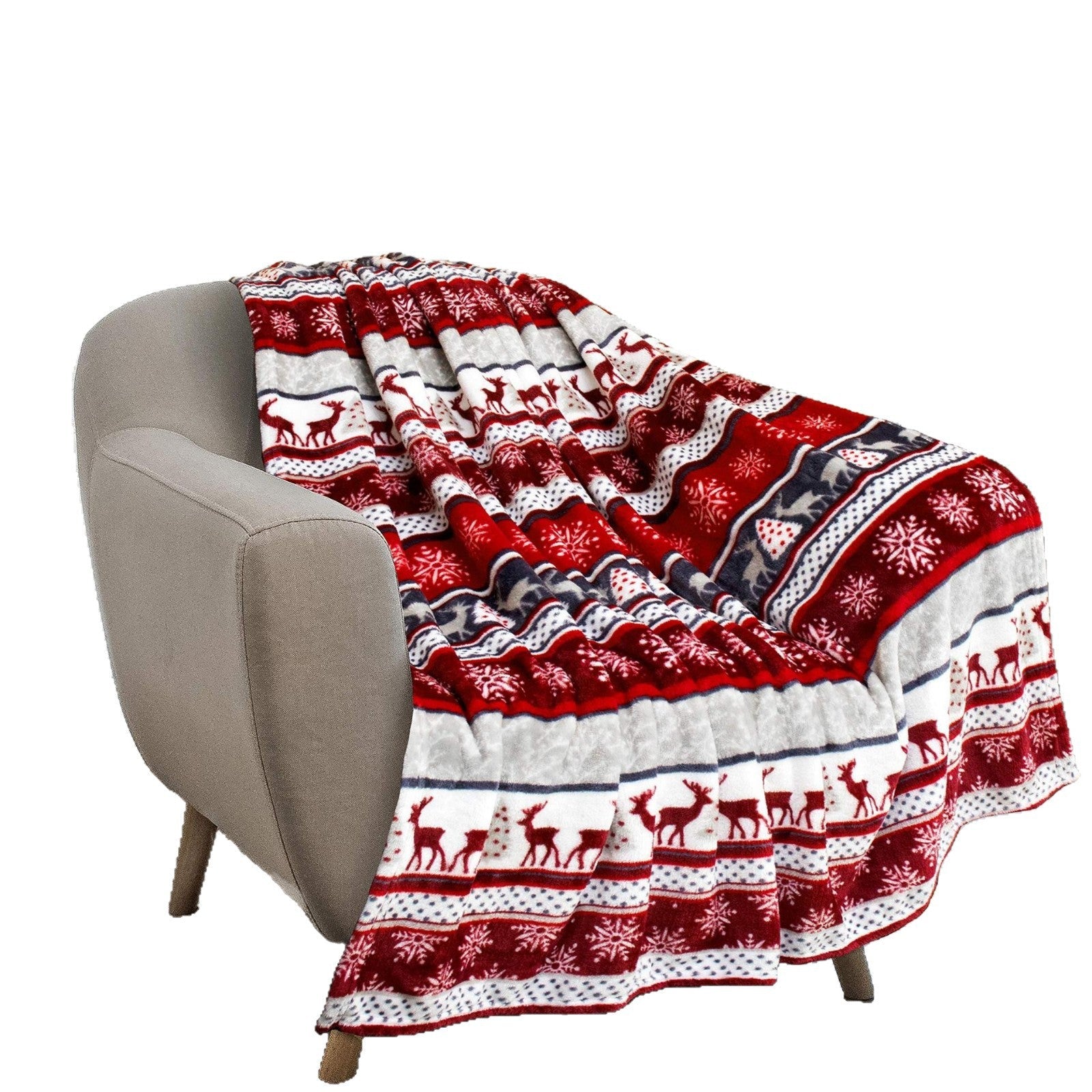 BowLift | Christmas Holiday Reindeer Snow Flannel Blanket Warm