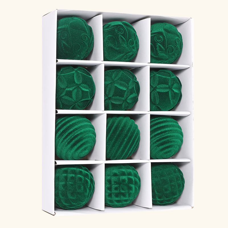 BowLift | Flocking Christmas Ball 6cm12 Boxed Christmas Tree Velvet Ball Holiday Decorations