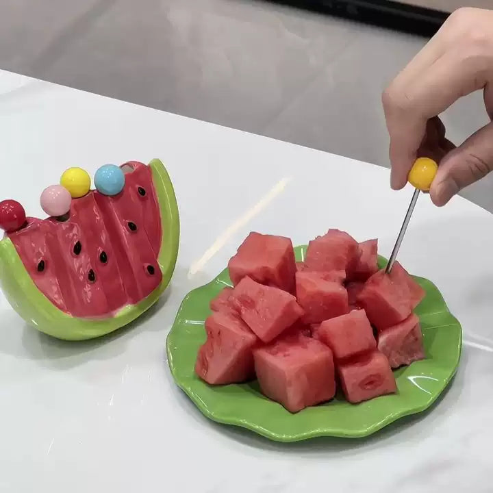 BowLift | Watermelon Fruit Bite Sticks Fork Set