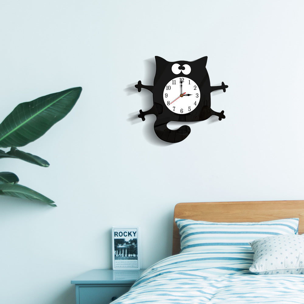 BowLift | Silent Cat Wall Decoration Clock for Children's Room