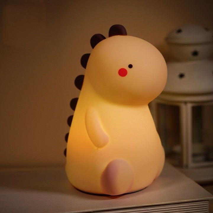 BowLift | Squishy Silicone Blushing Dinosaur LED Night Light - Perfect Gift for Children and Girls