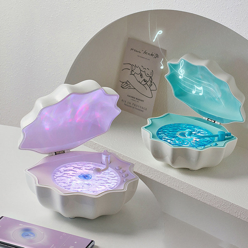 BowLift | Shell Lamp Waves Retro Bluetooth Turntable LED Night Light - Perfect Gift for Kids and Girls