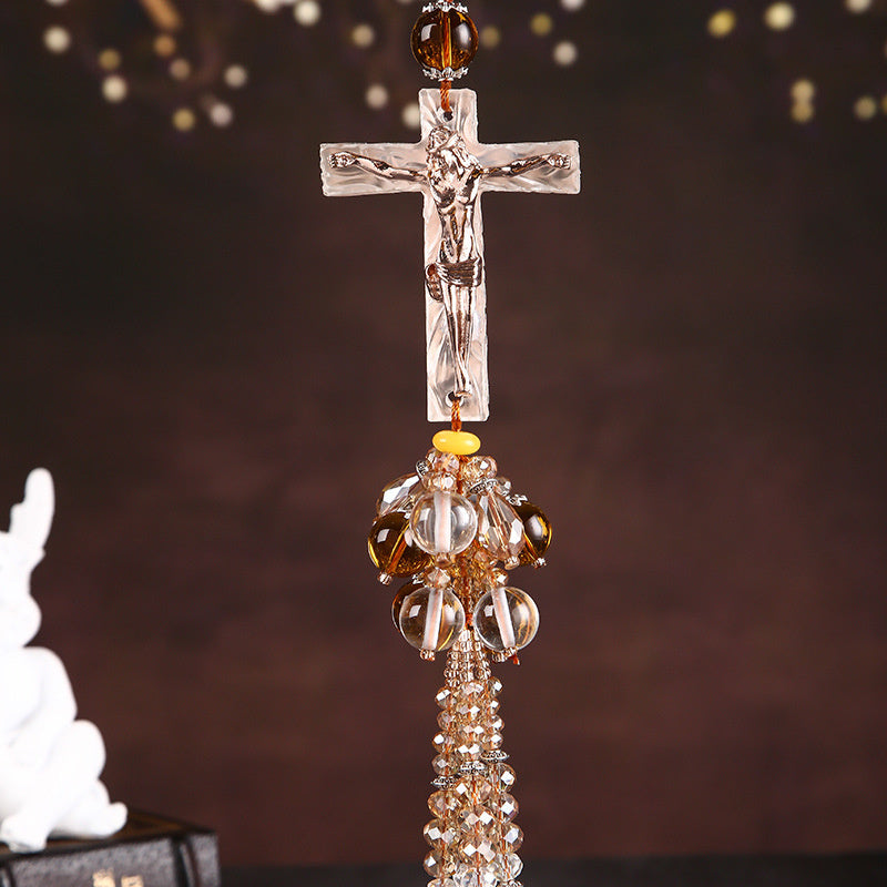 BowLift | Crystal Cross Car Pendant