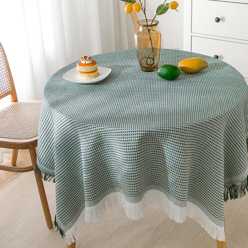 BowLift | Waffle Modern Tablecloth, Knitted Fabric Lace Coffee Cloth, Round Tablecloth, Rectangular Tablecloth