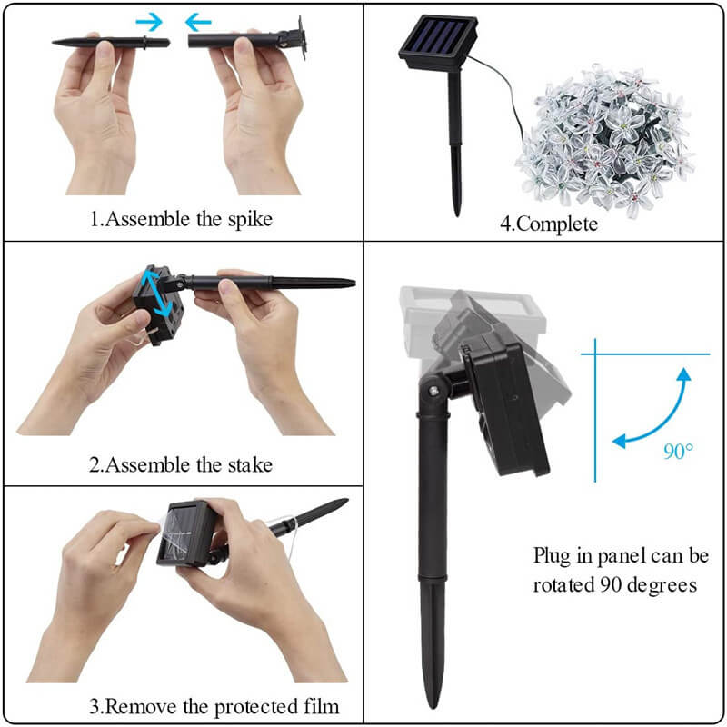 BowLift | LED Solar Sakura String Lights Waterproof Outdoor Fairy Flower Lights