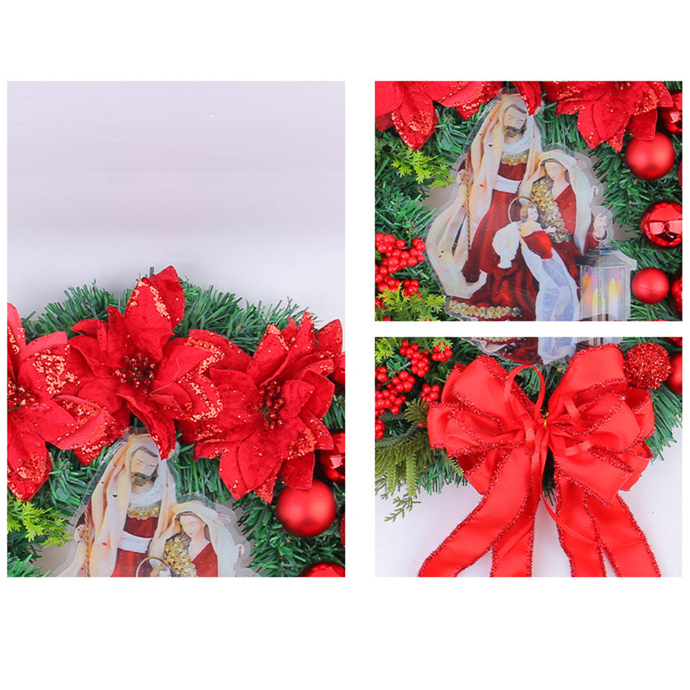 BowLift | Christmas Wreath with Nativity and LED Lights
