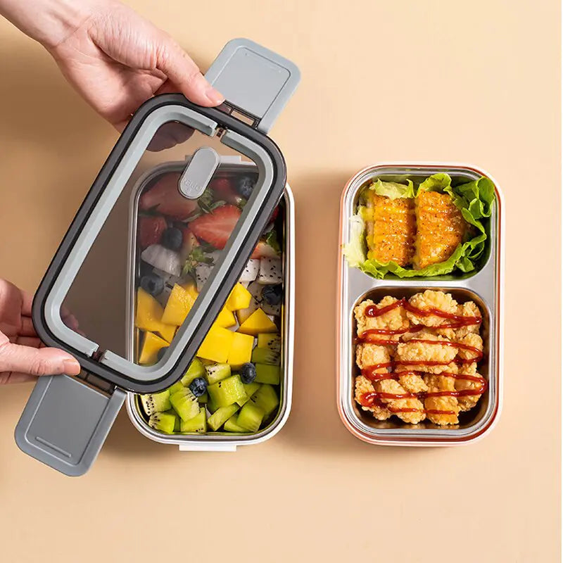 BowLift | 2-layer stainless steel Bento lunch box with locking lid