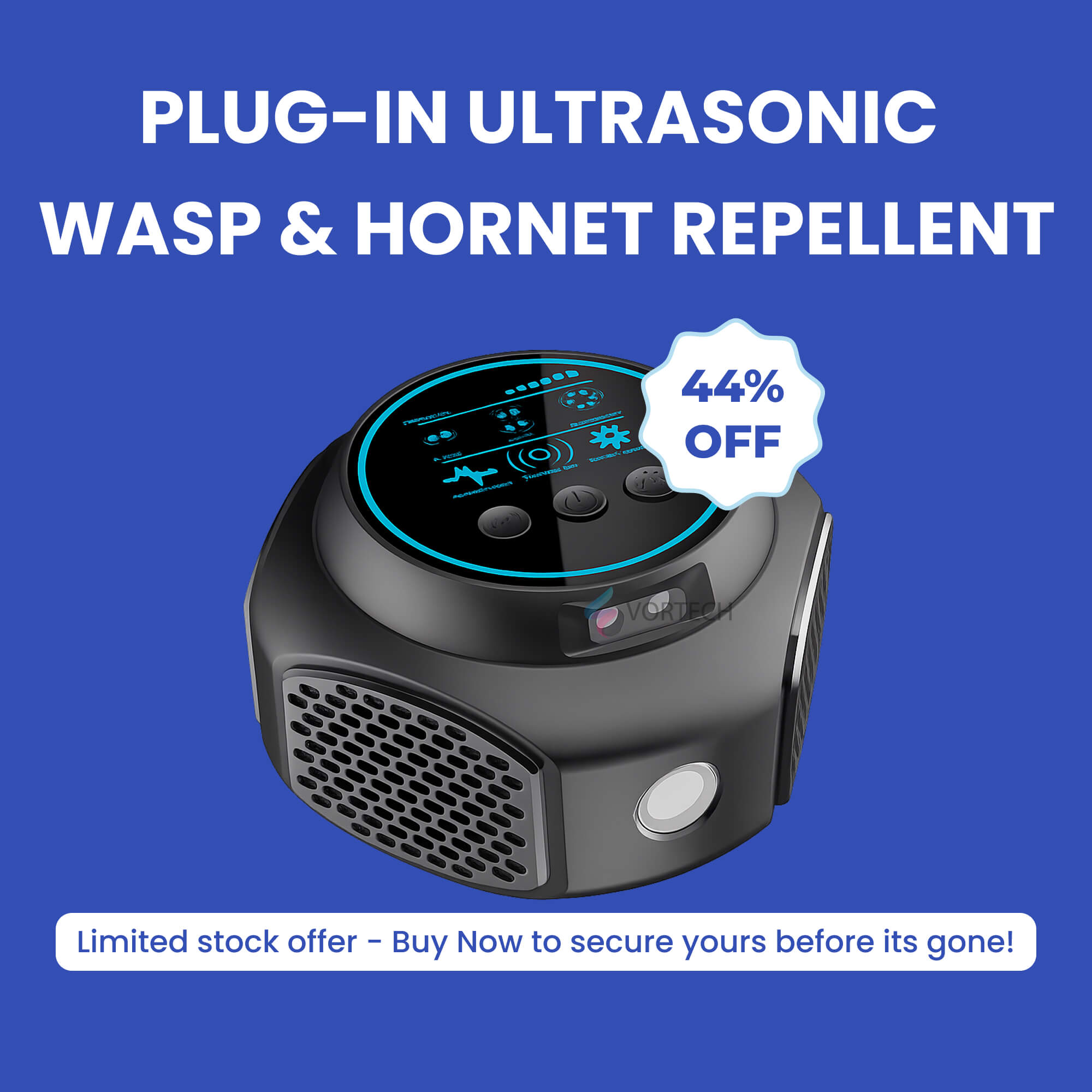 BowLift | Ultrasonic Wasp & Hornet Repellent Plug-In | Chemical-Free. Silent Protection for Home. Pool & Patio (Covers 3200 sq. ft.)