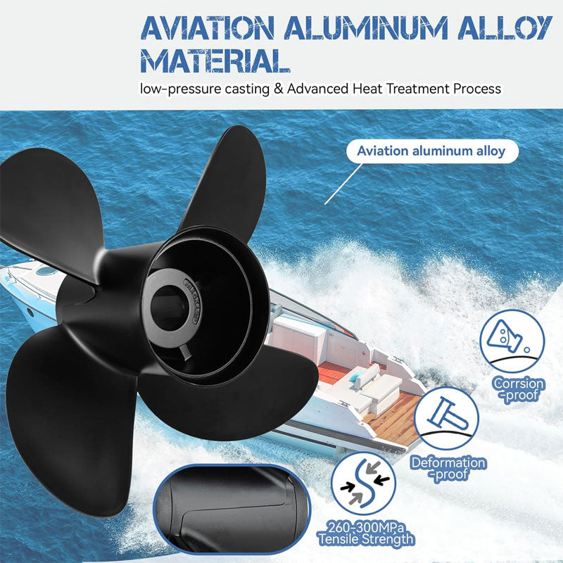BowLift | 14x19 Pitch Upgrade OEM Marine Propeller For Mercruiser Alpha One And Mercury Outboard Motors 135-300 Hp, 48-8M0084495, 4 Blades