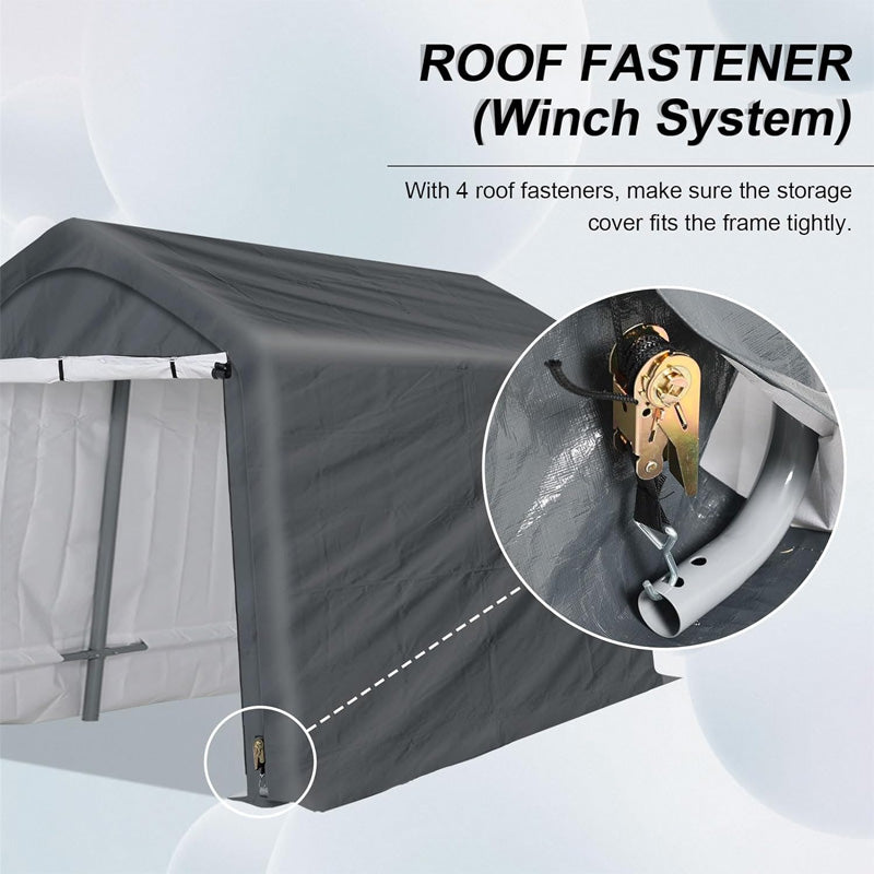 BowLift | Heavy Duty Storage Shed, Portable Shed Carport With Roll-Up Shutter Waterproof And UV Resistant For Motorcycles, Bicycles Or Garden Tools