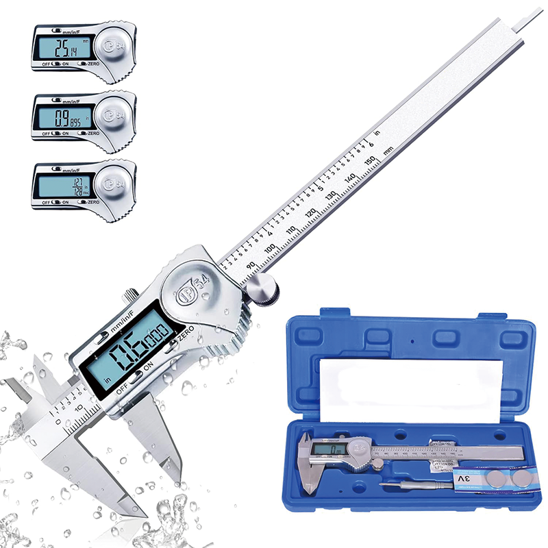 BowLift | Digital Caliper, Calipers 6 Inch Calipers Measuring Tool, Easy Switch from Inch Metric Fraction, with Large LCD Screen