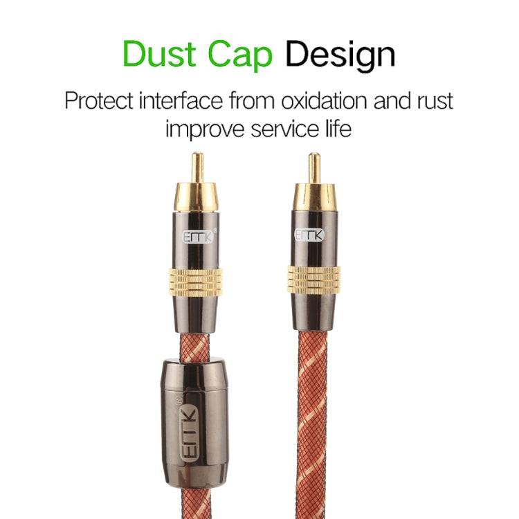BowLift | EMK TZ/A 8m OD8.0mm gold-plated metal head RCA to RCA plug digital coaxial interconnect cable audio / video RCA cable