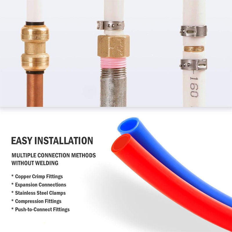 BowLift | 1/2 Inch PEX-Al-PEX Tubing 2 Rolls of 300ft PEX-B Coil Hose for Water Line & RV Sewer Hose PEX Radiant Heat Tubing