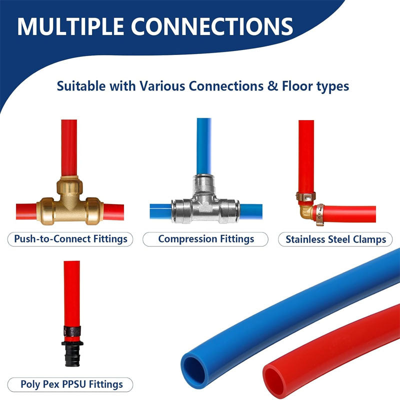 BowLift | 1/2 Inch 2 x 100FT PEX Tubing Pex B Tubing for Hot/Cold Water Plumbing Radiant Heat Floor Heating Plumbing Red&Blue