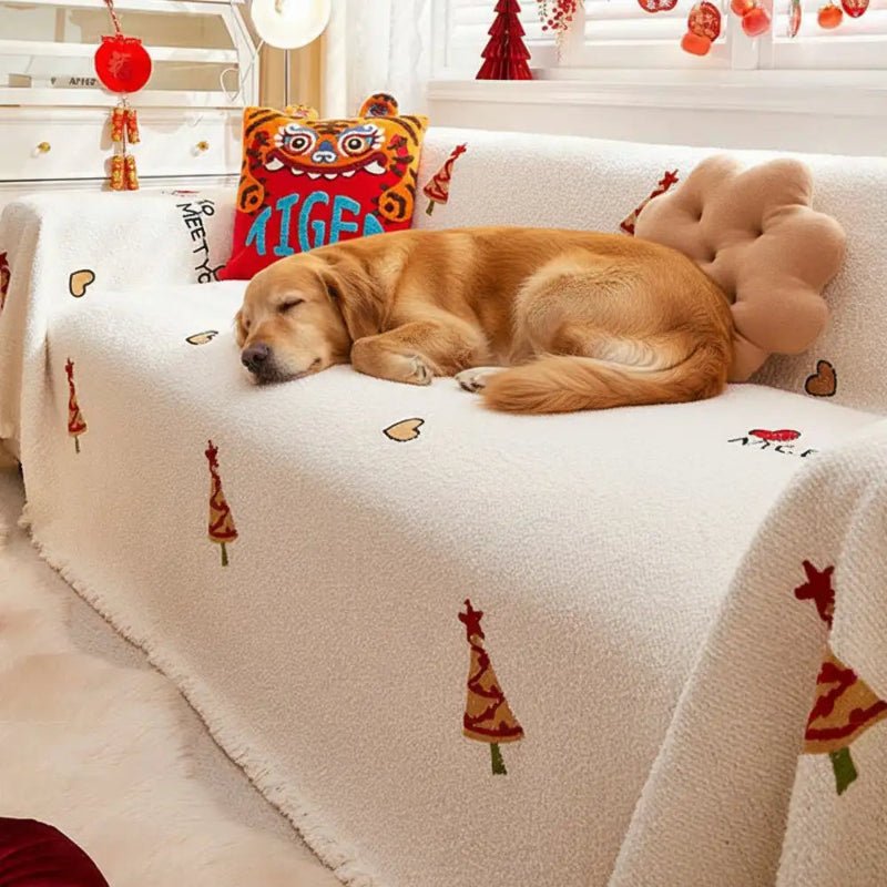 BowLift | Christmas plush sofa blanket with festive tree design and ultra-soft comfort