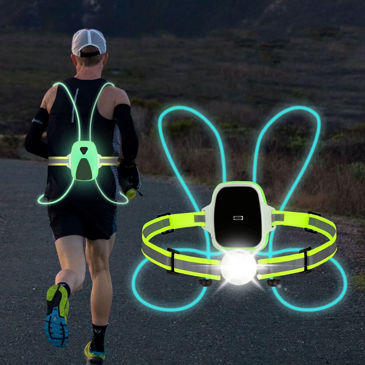 BowLift | Adjustable luminous waistcoat for jogging & outdoor activities