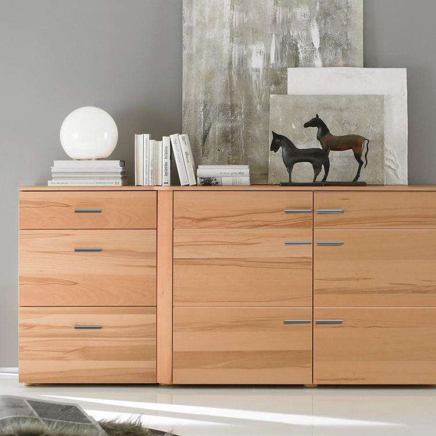 BowLift | Brushed Nickel Modern Stainless Steel Drawer Hardware T-Bar Handles