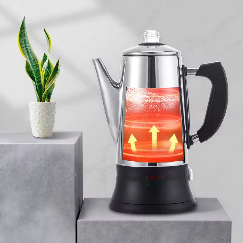 BowLift | 12-Cup Espresso Maker Stainless Steel Multifunctional Semi-Automatic Drip Coffee Maker Electric Thermal Kettle