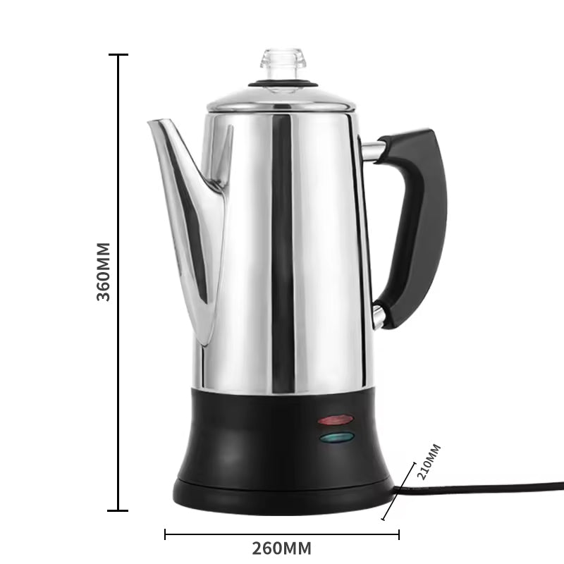 BowLift | 12-Cup Espresso Maker Stainless Steel Multifunctional Semi-Automatic Drip Coffee Maker Electric Thermal Kettle