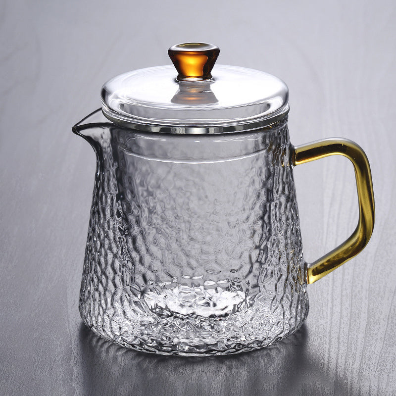 BowLift | Pindefang Glass Teapot with Infuser | Handcrafted Heat-Resistant Teapot with Golden Handle